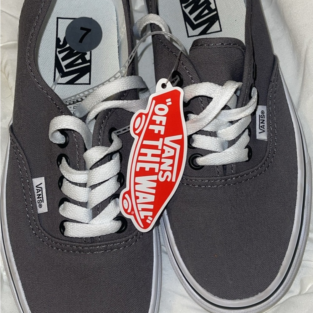 Vans Men's Charcoal Canvas Sneakers - Picture 2 of 4